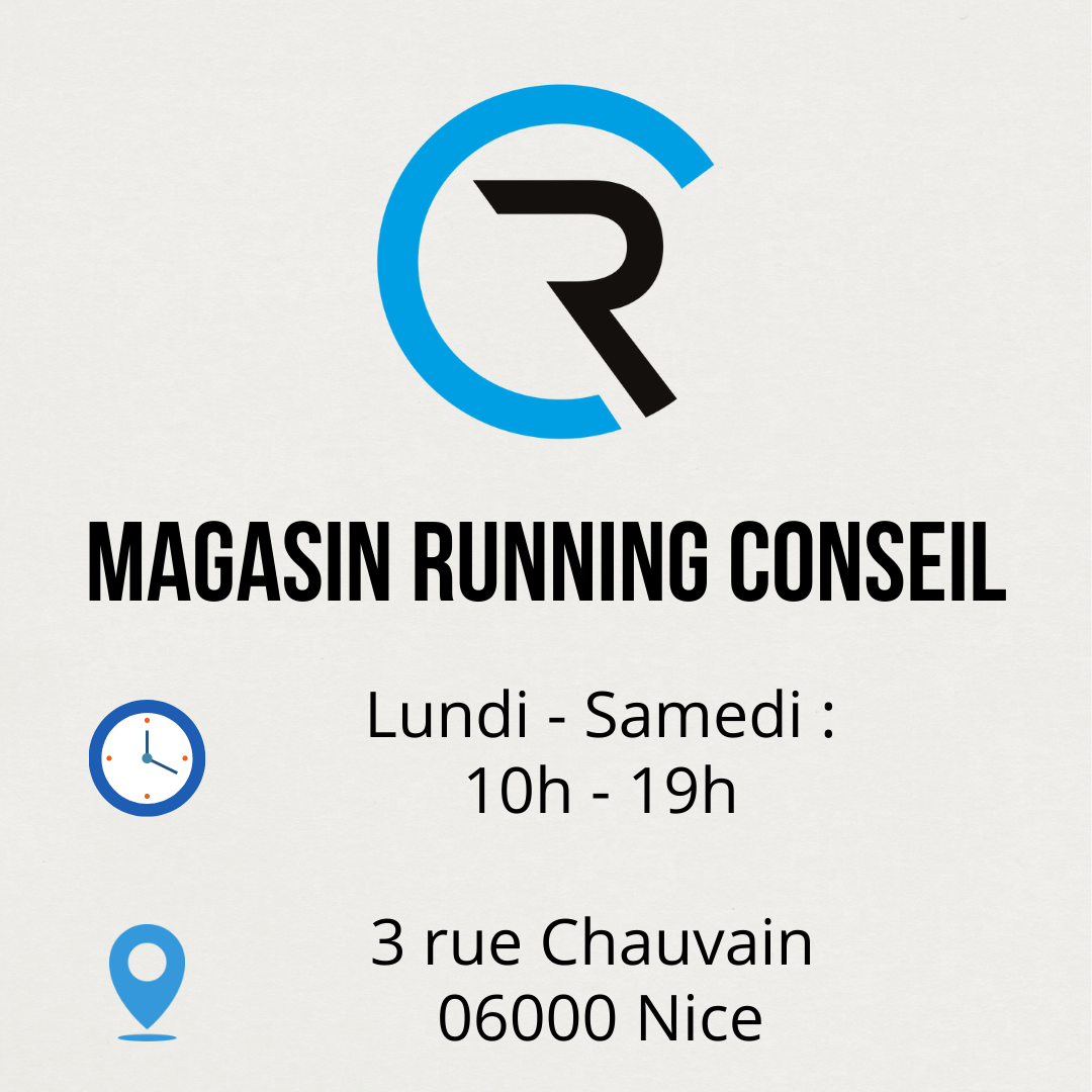 Magasin Running Conseil : Lundi-Samedi : 10h-19h - 3 rue Chauvain - 06000 Nice Magasin Running Conseil